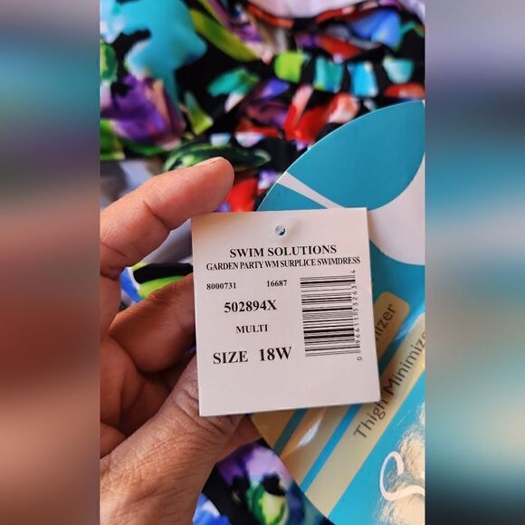 NWT Swim Solutions Garden Party Surplice Swimdress Size 18w - Picture 9 of 12